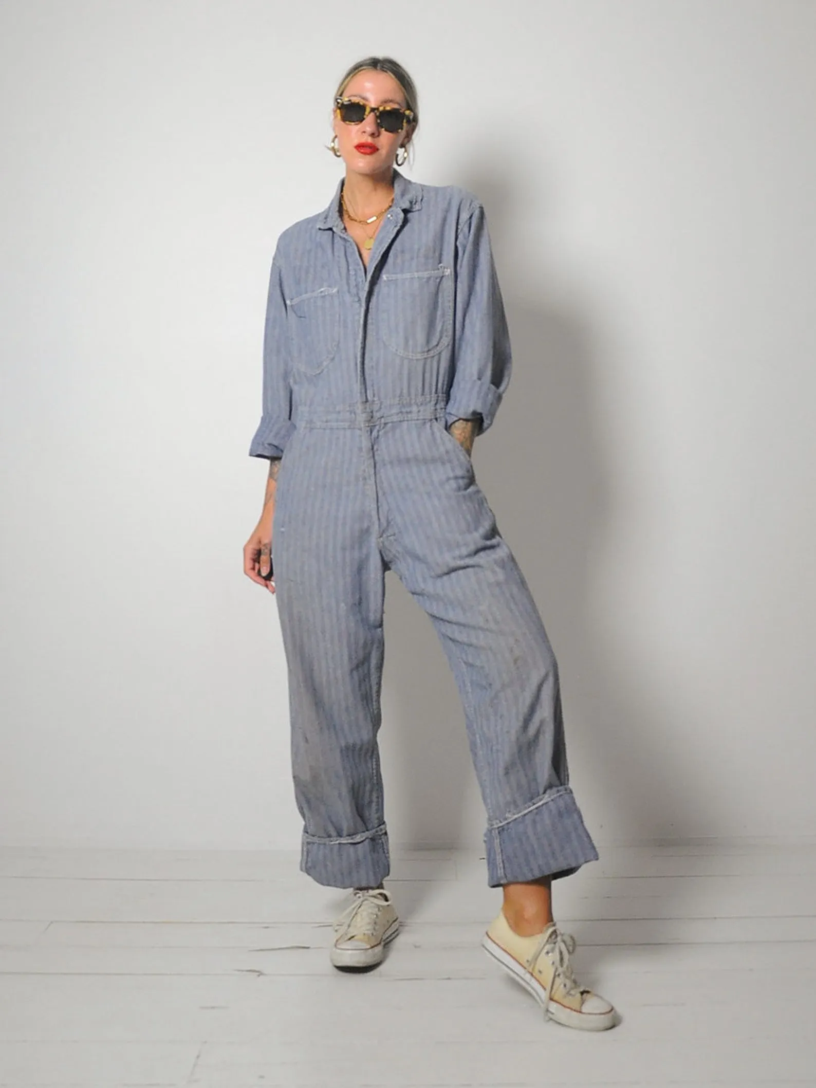 1950's Herringbone Denim Coveralls