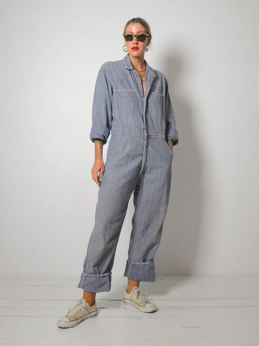 1950's Herringbone Denim Coveralls