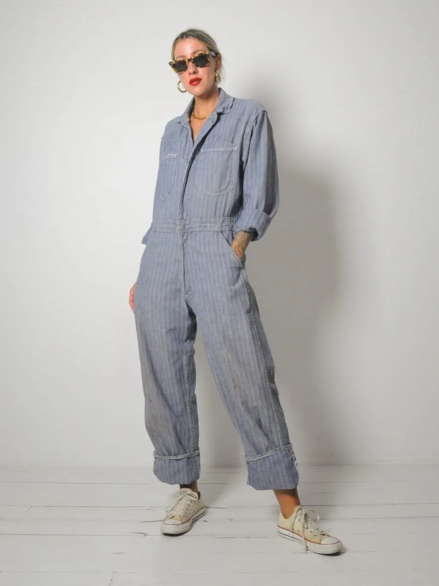 1950's Herringbone Denim Coveralls