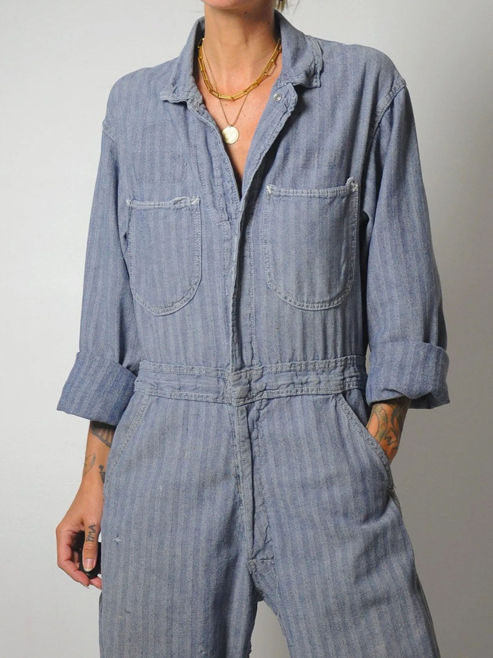 1950's Herringbone Denim Coveralls