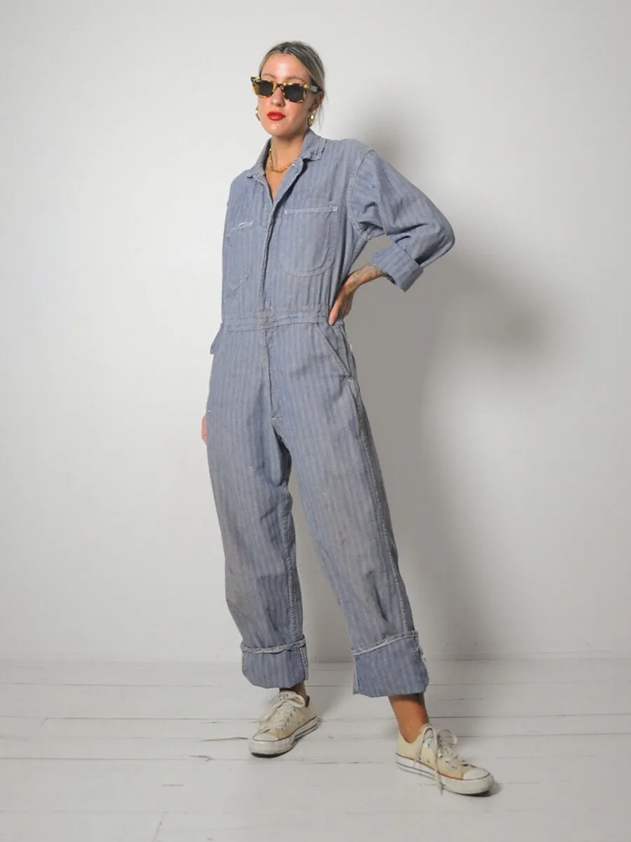 1950's Herringbone Denim Coveralls