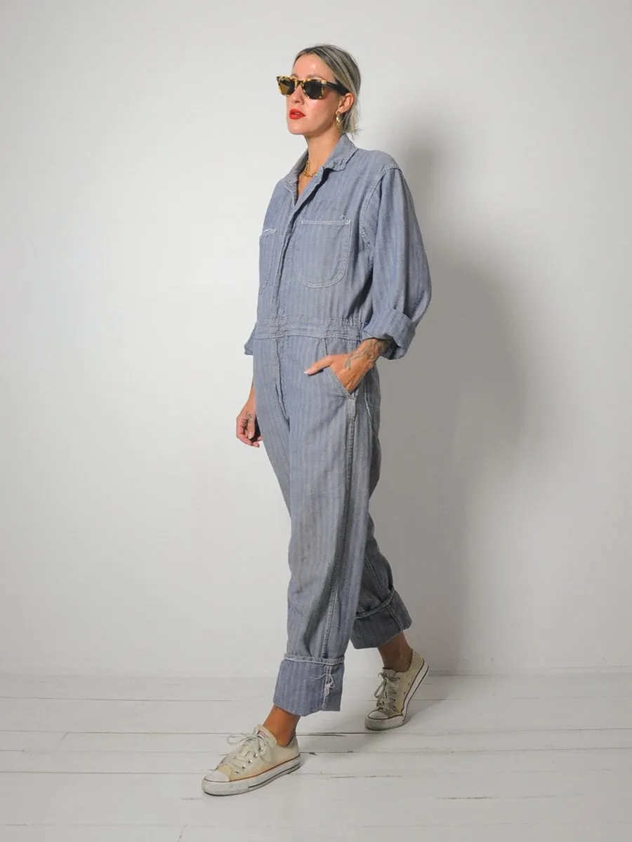 1950's Herringbone Denim Coveralls