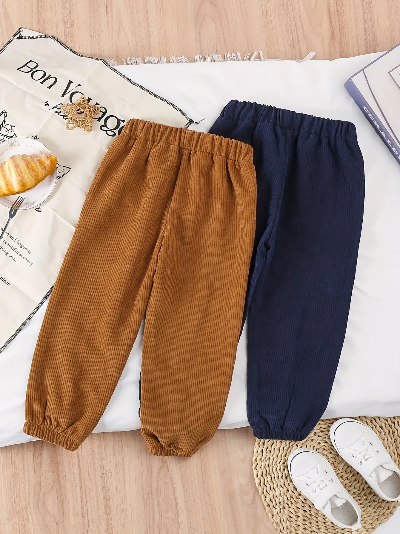 2-Pack Boy's Corduroy Jogger Pants – Stylish & Comfy Fall/Winter Essentials"