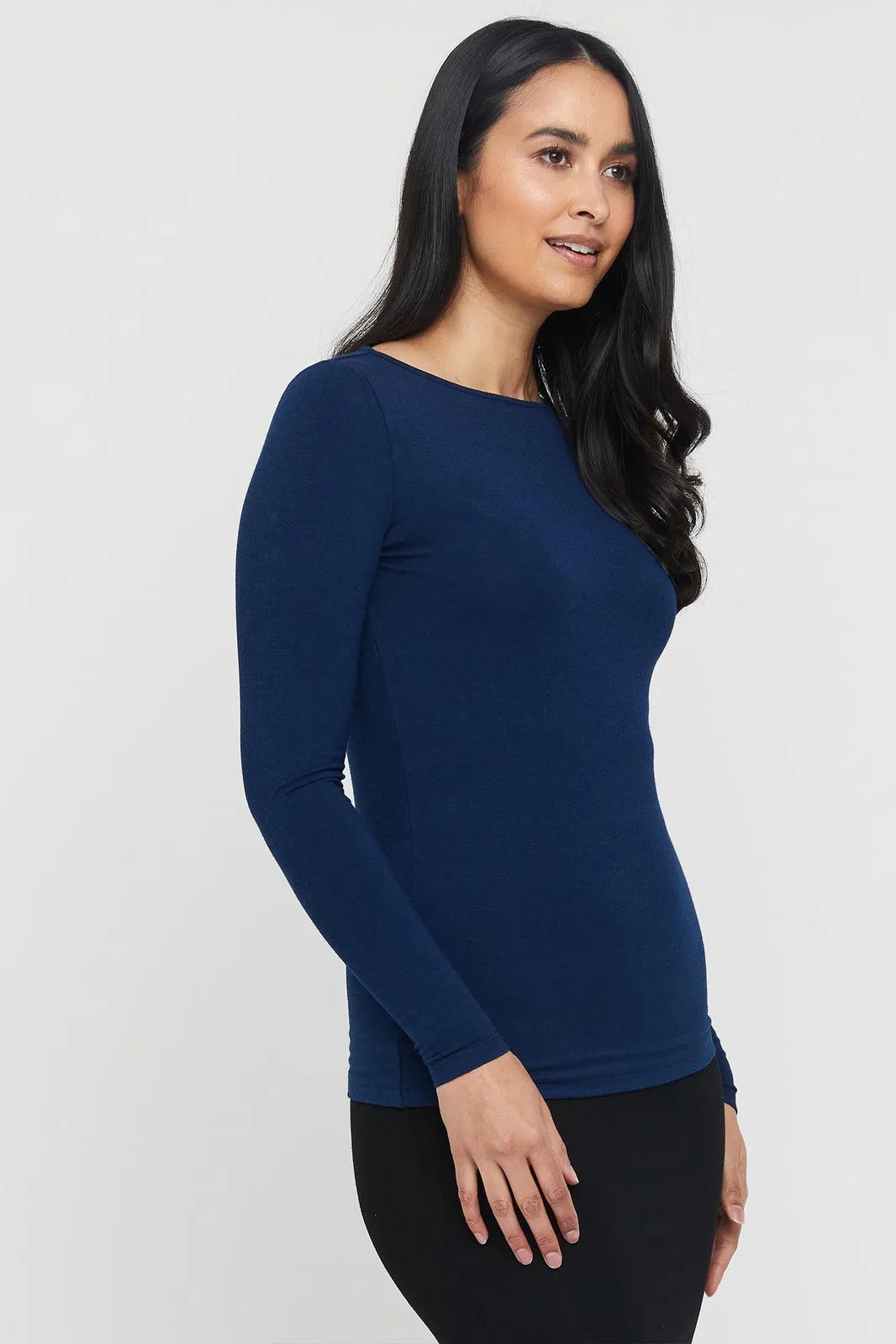 Amy Boatneck Top - Navy