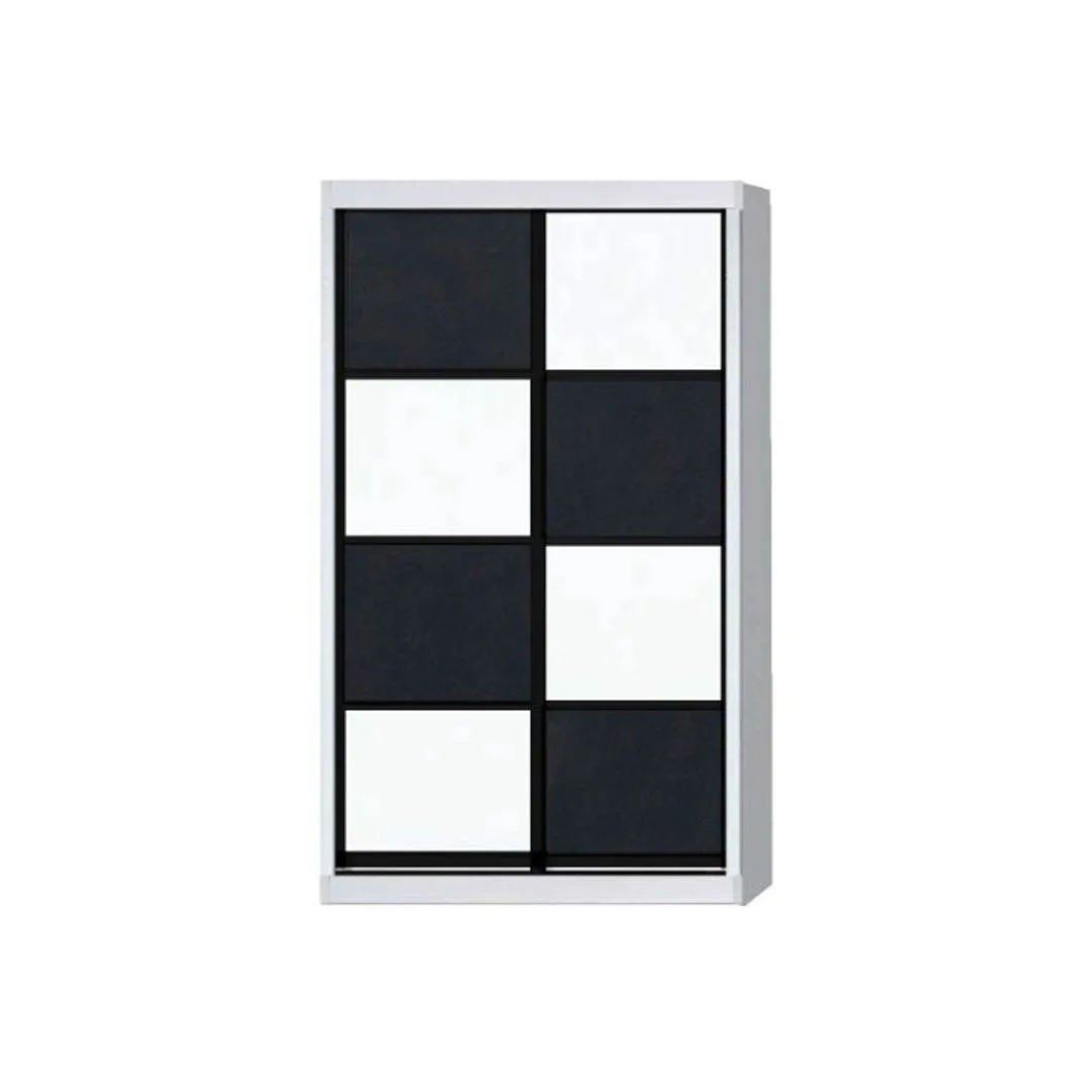 Angelina Modular Wardrobe (White with Black Glass)