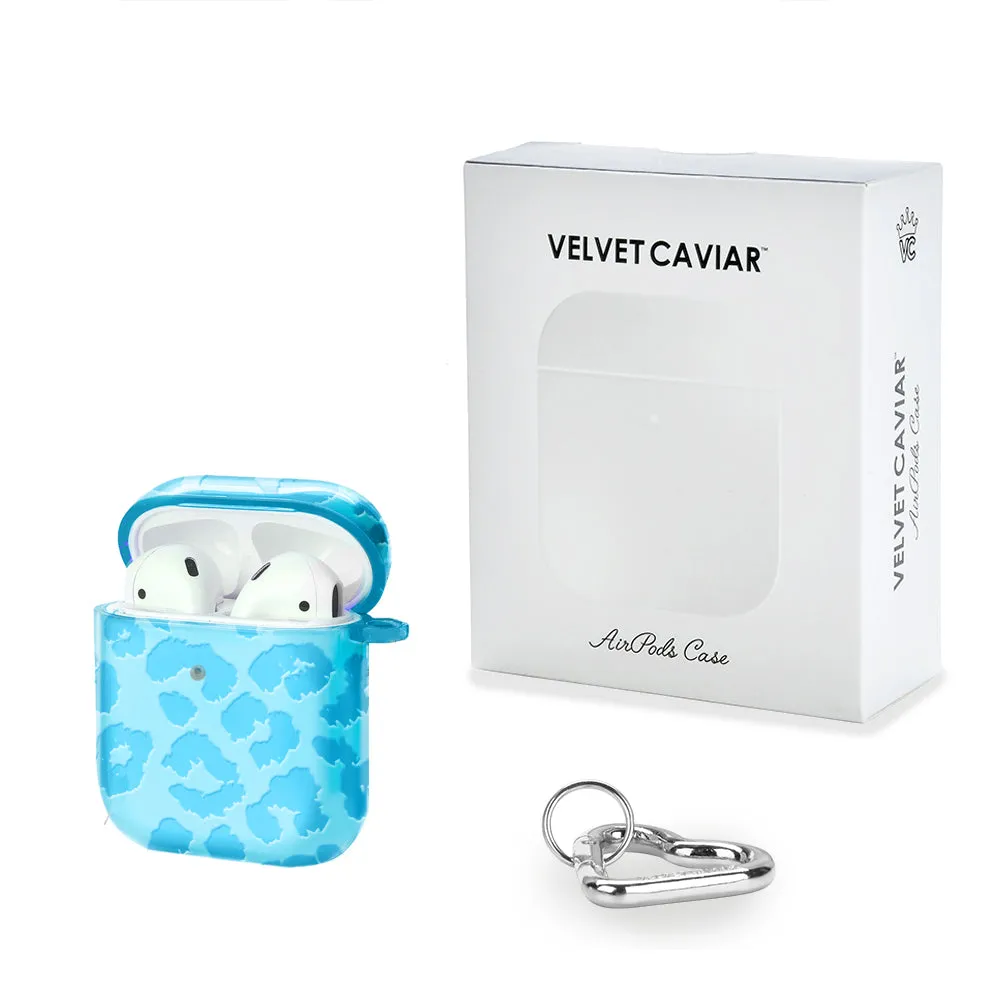 Aqua Blue Leopard AirPod Case