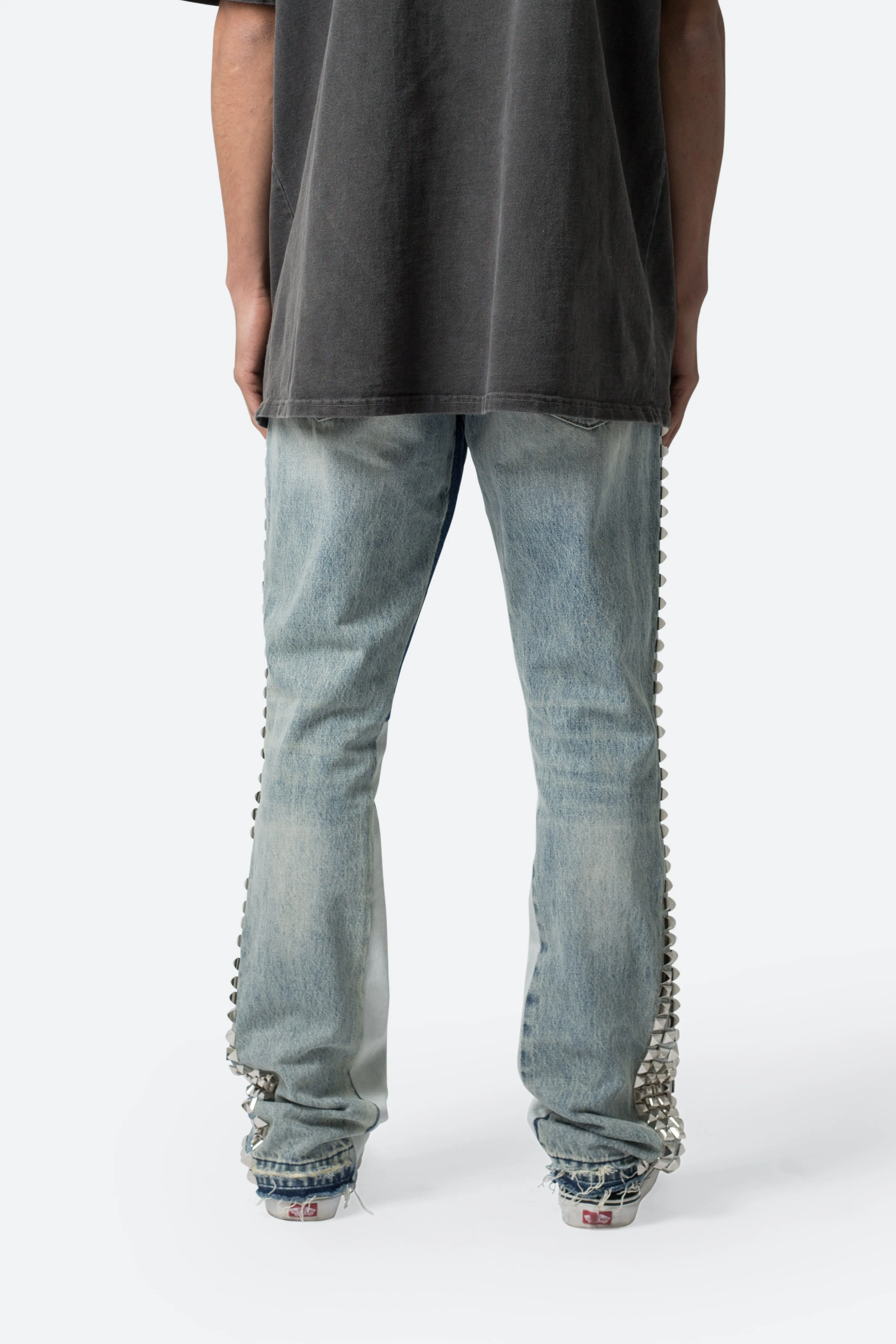 B572 Studded Flare Denim - Blue