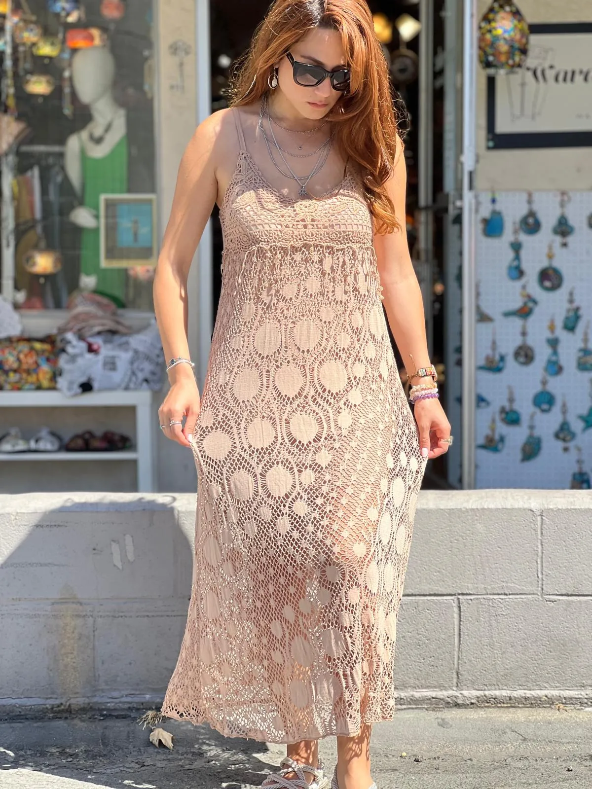 Beige Lace Dress