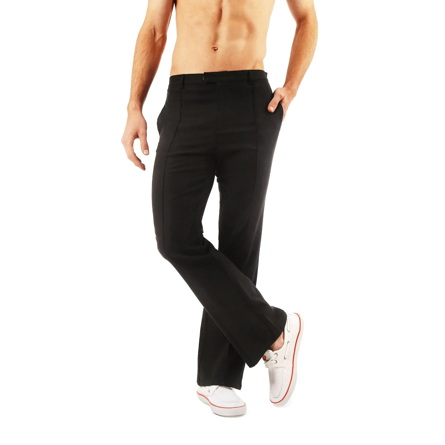 Black Stretch Linen Portofino Trouser