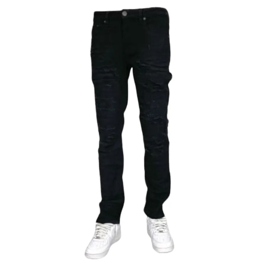 BLIND TRUST: Rip Slim Fit Jeans BTP24035