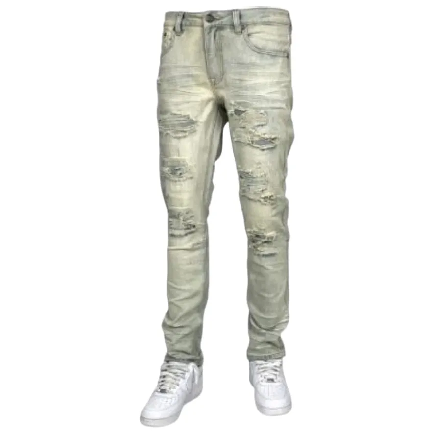 BLIND TRUST: Rip Slim Fit Jeans BTP24035