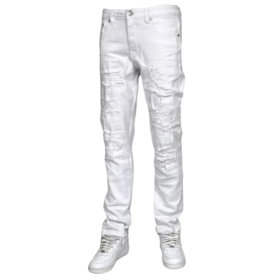 BLIND TRUST: Rip Slim Fit Jeans BTP24035