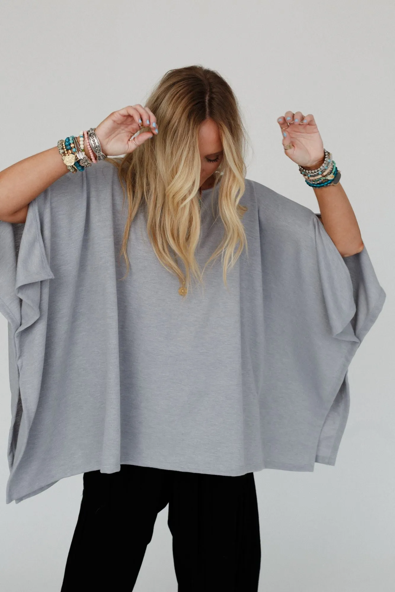 Breeze Embrace Flowy Top - Gray