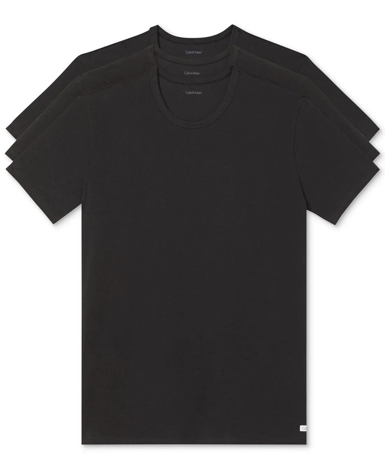 Calvin Klein Men's 3-Pack Cotton Stretch Crewneck T-Shirt, Black, S