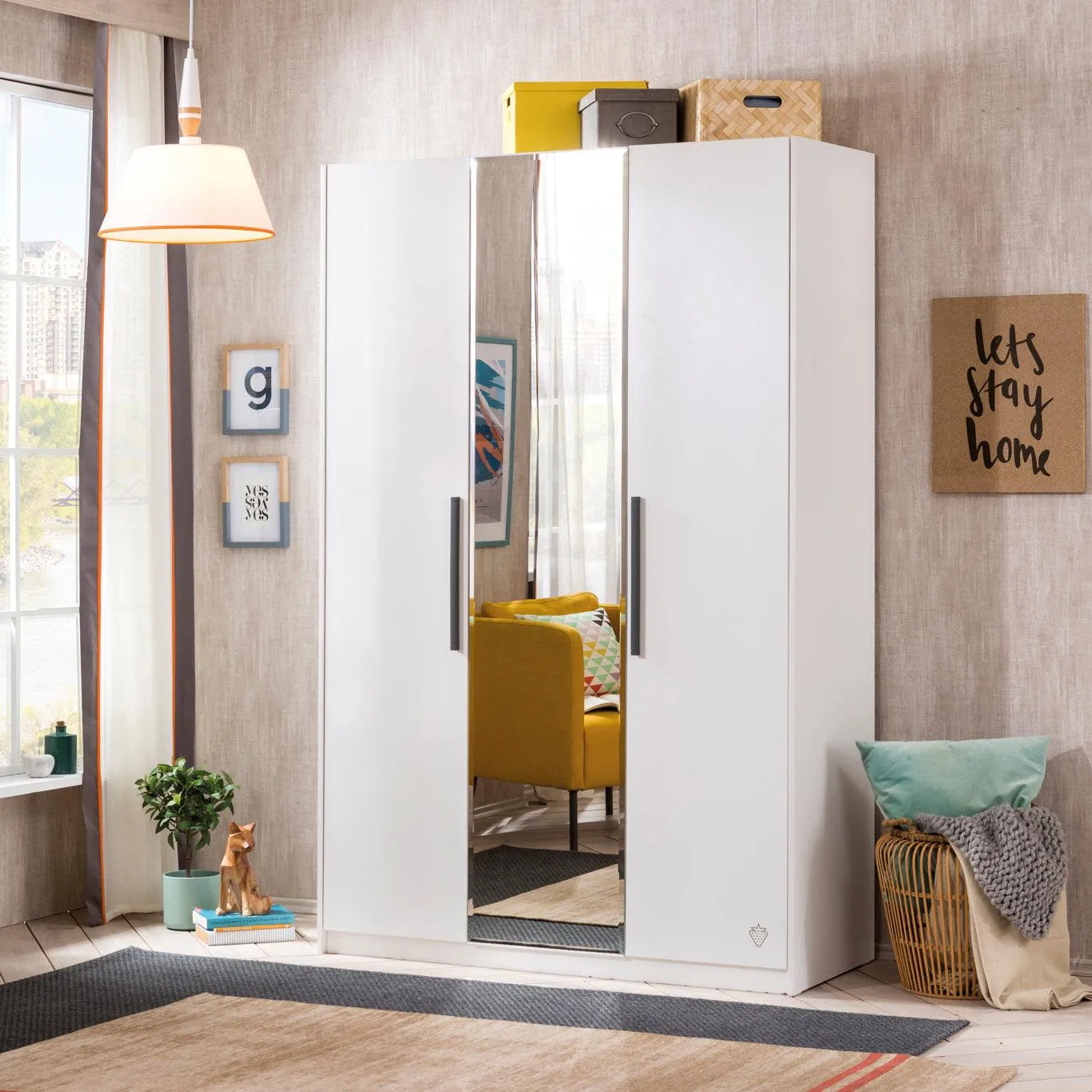 Cilek White 3 Doors Wardrobe