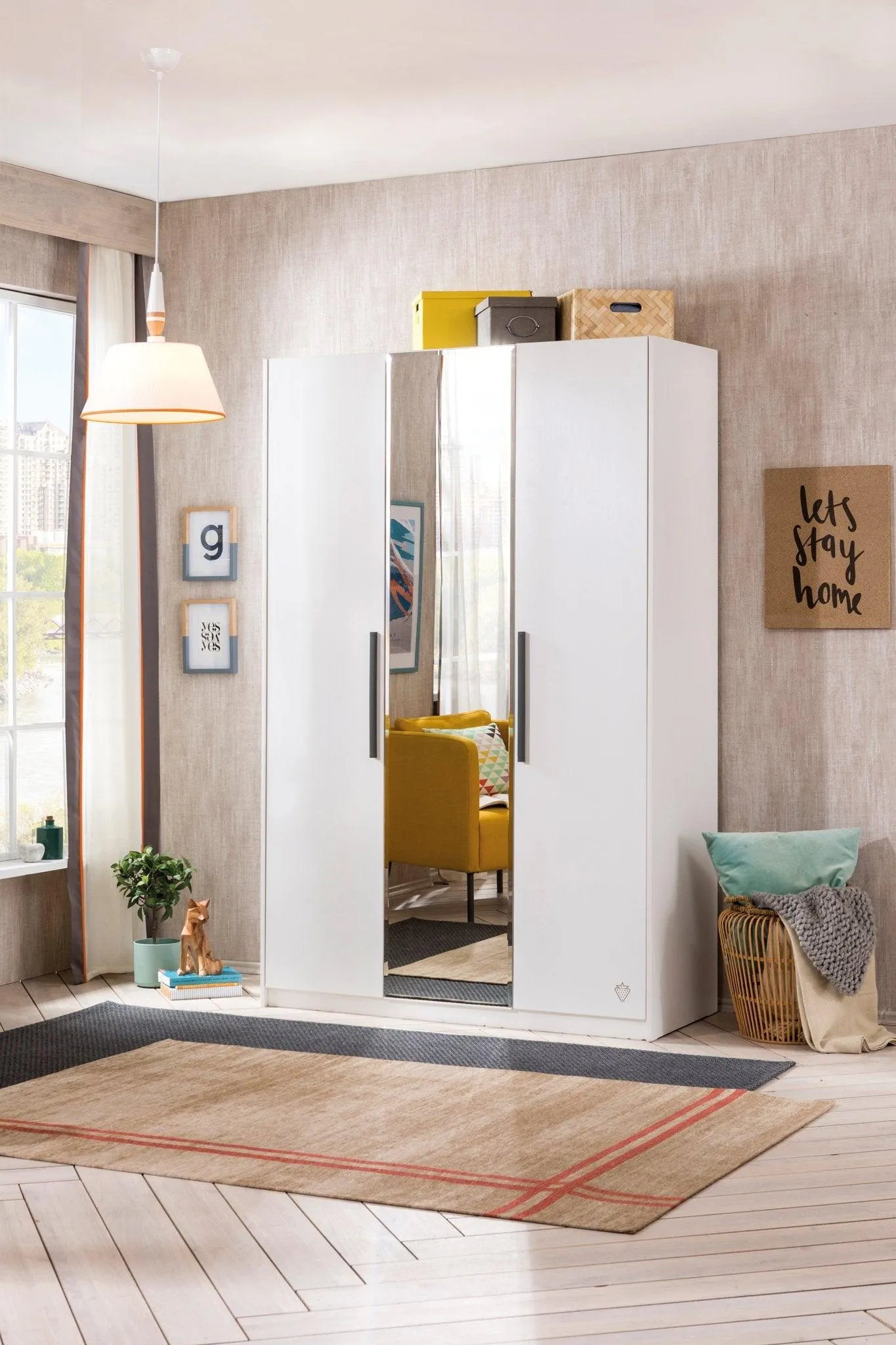 Cilek White 3 Doors Wardrobe