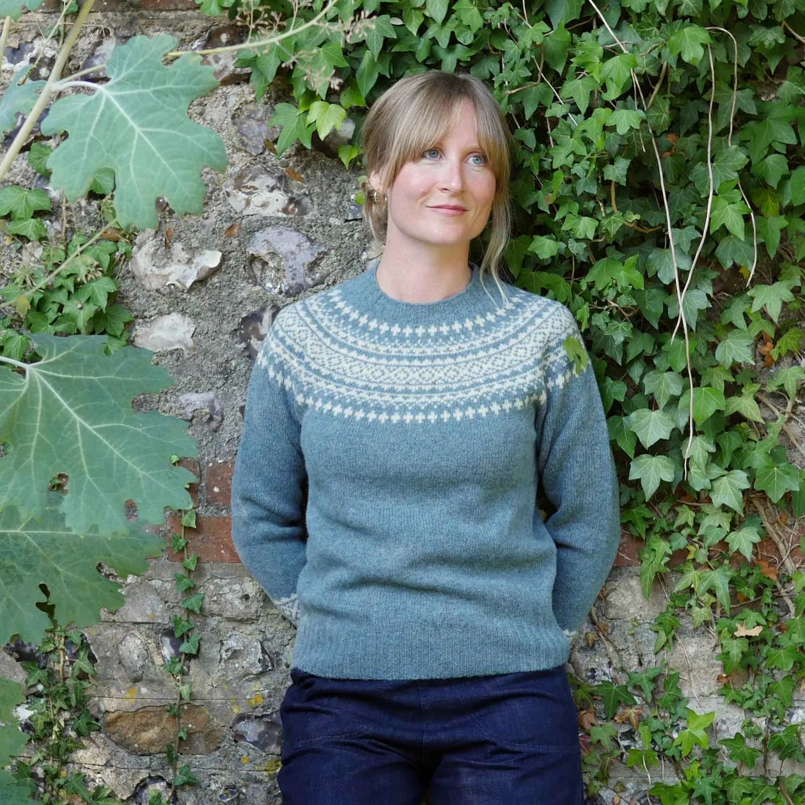 Classic Fair Isle Jumper - Dusty Teal