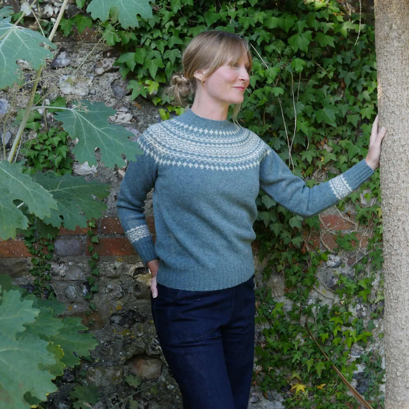 Classic Fair Isle Jumper - Dusty Teal