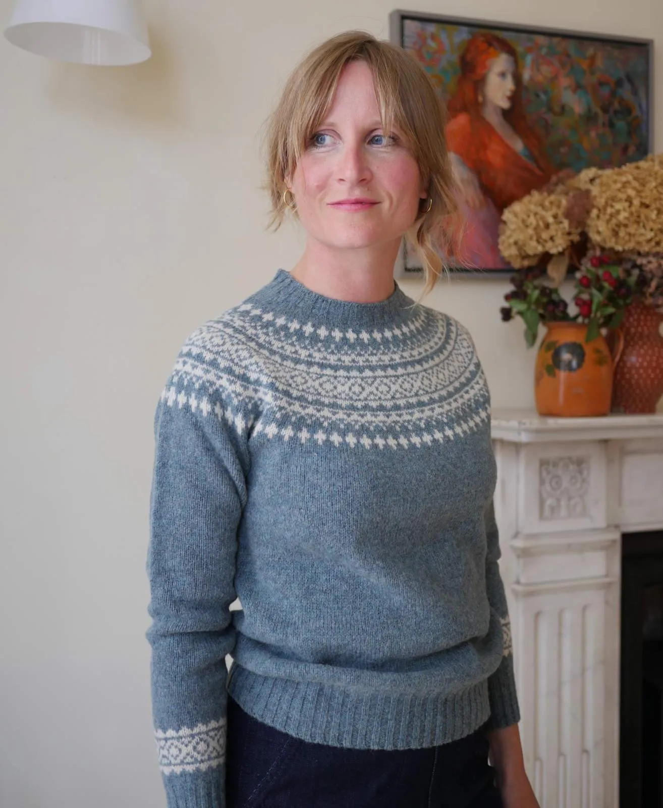 Classic Fair Isle Jumper - Dusty Teal