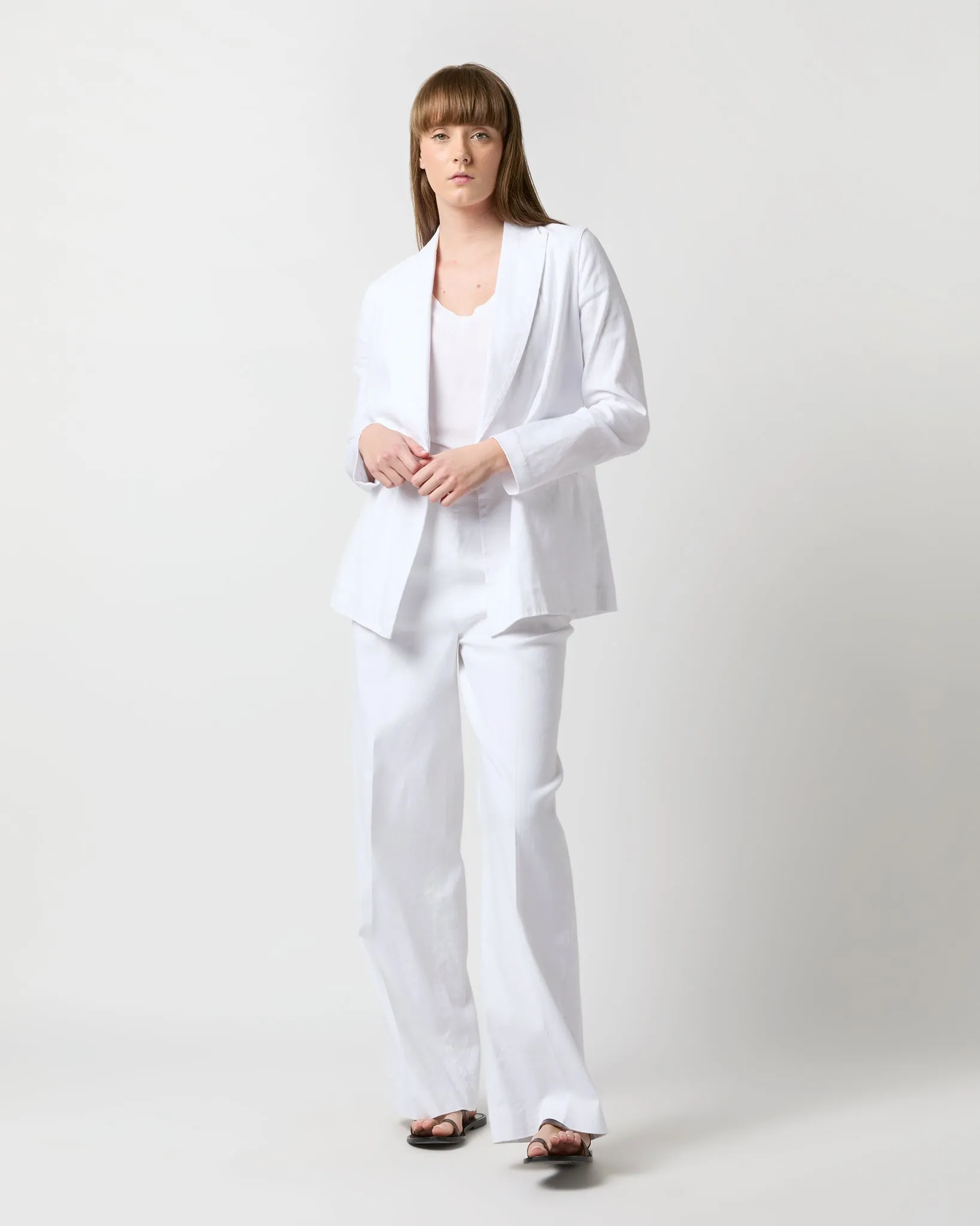 Constance Jacket in White Stretch Cotolino