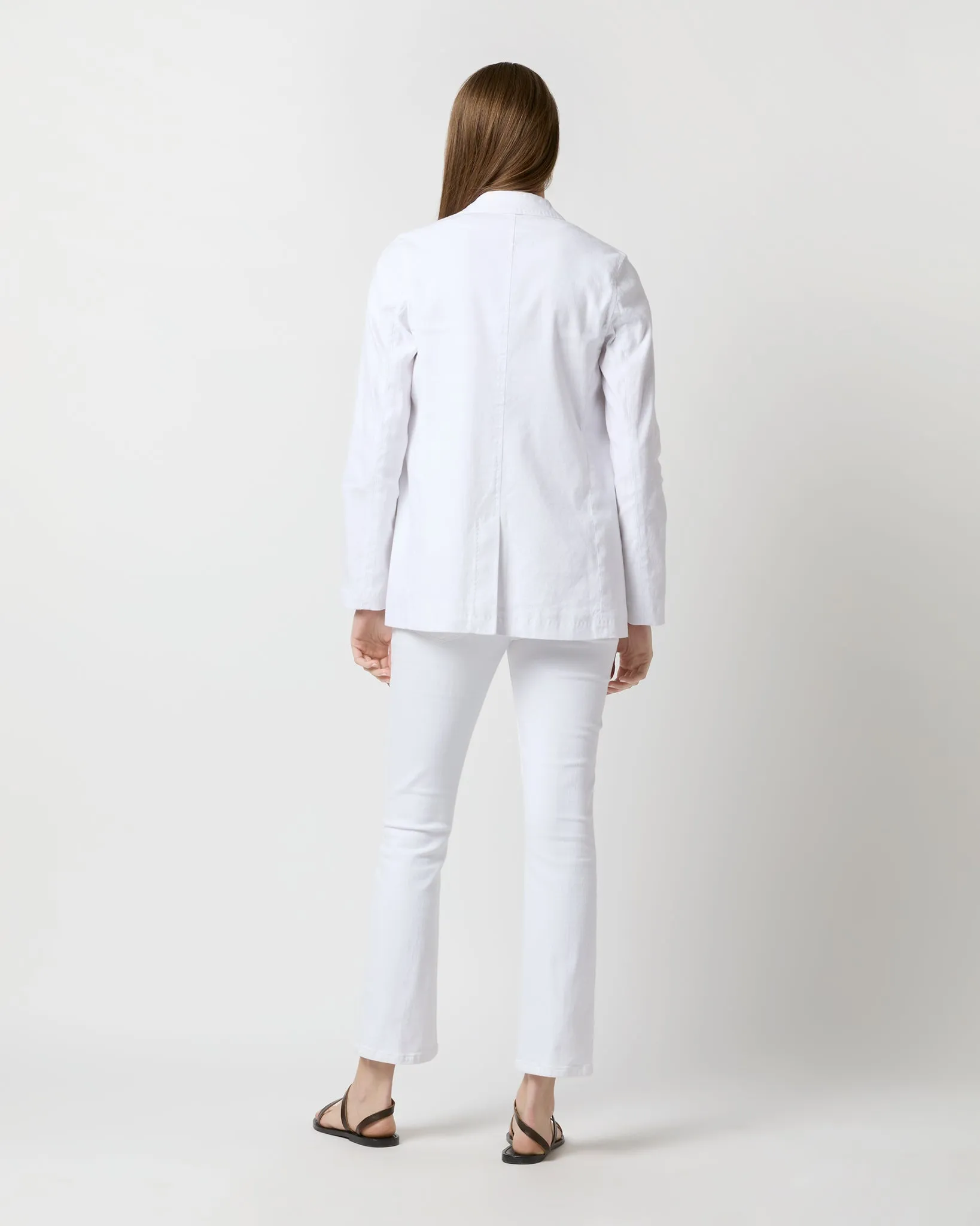 Constance Jacket in White Stretch Cotolino