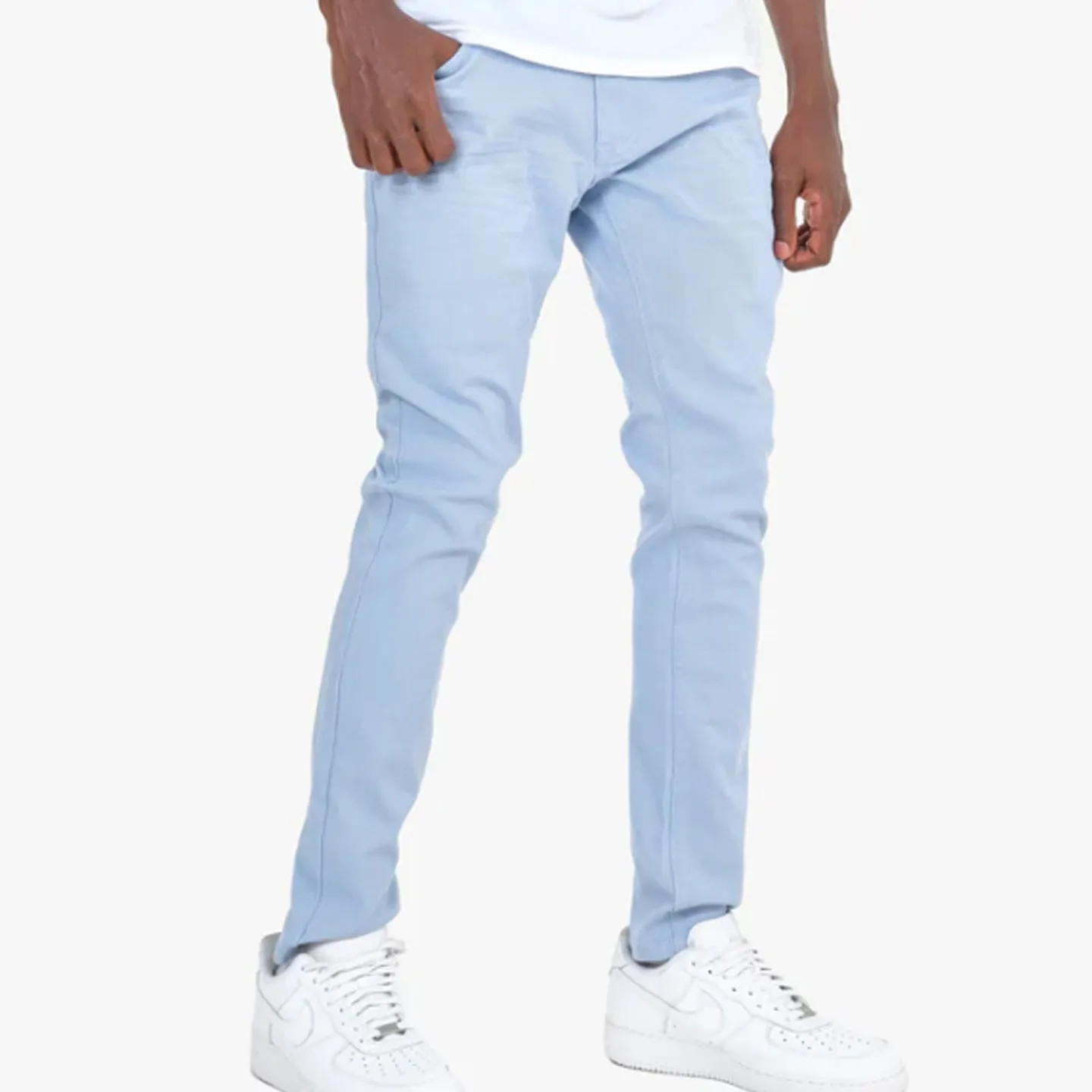 Copper Rivet Plain Slim Jean (Sky Blue)