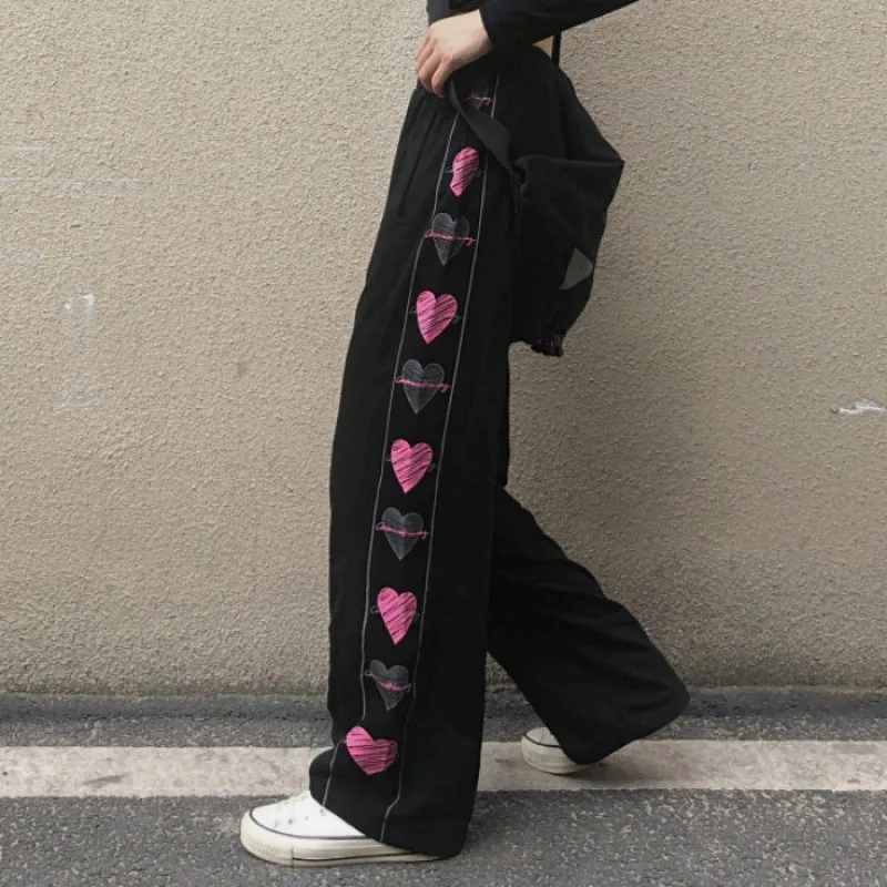 Core Graffiti All-matching Wide Leg Straight-leg Pants