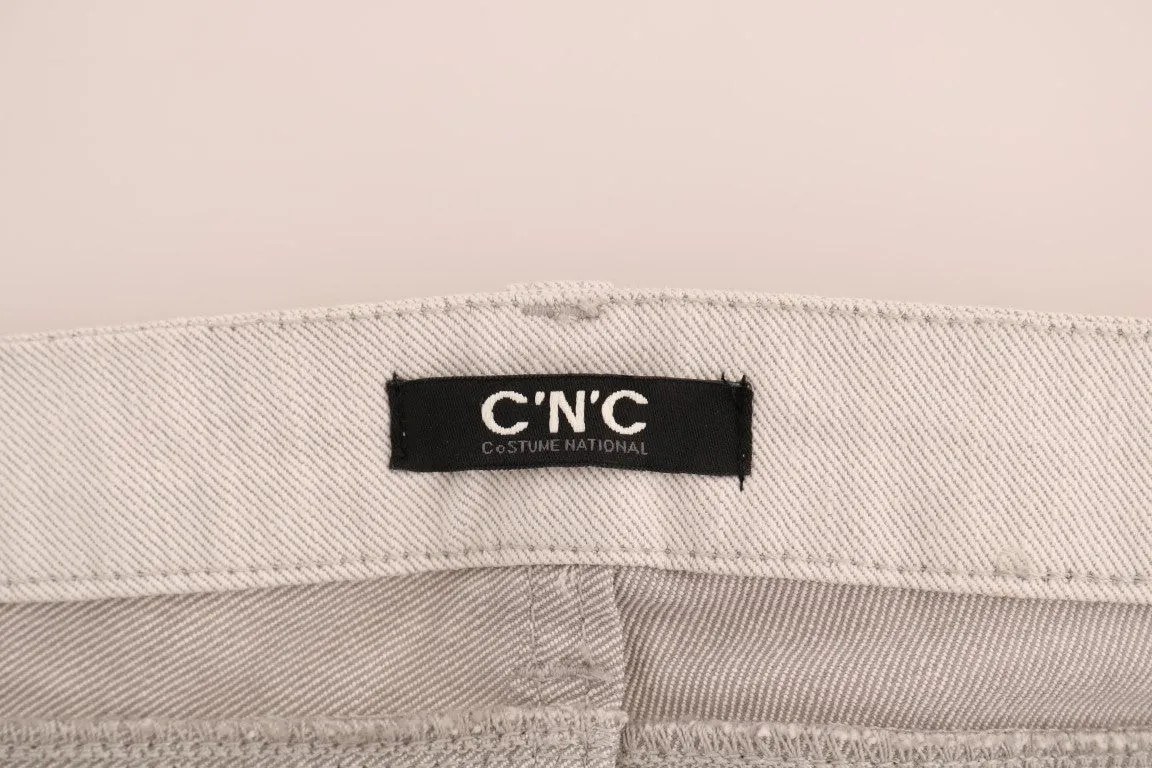 Costume National Chic White Slim-Fit Stretch Jeans