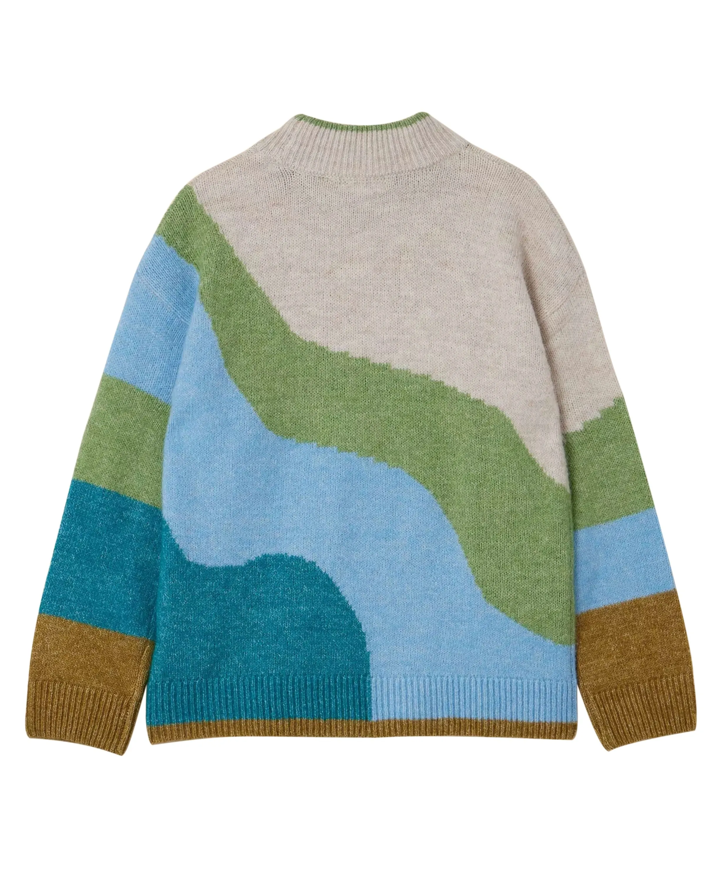 Daisy Colour Block Jumper - Green Multi