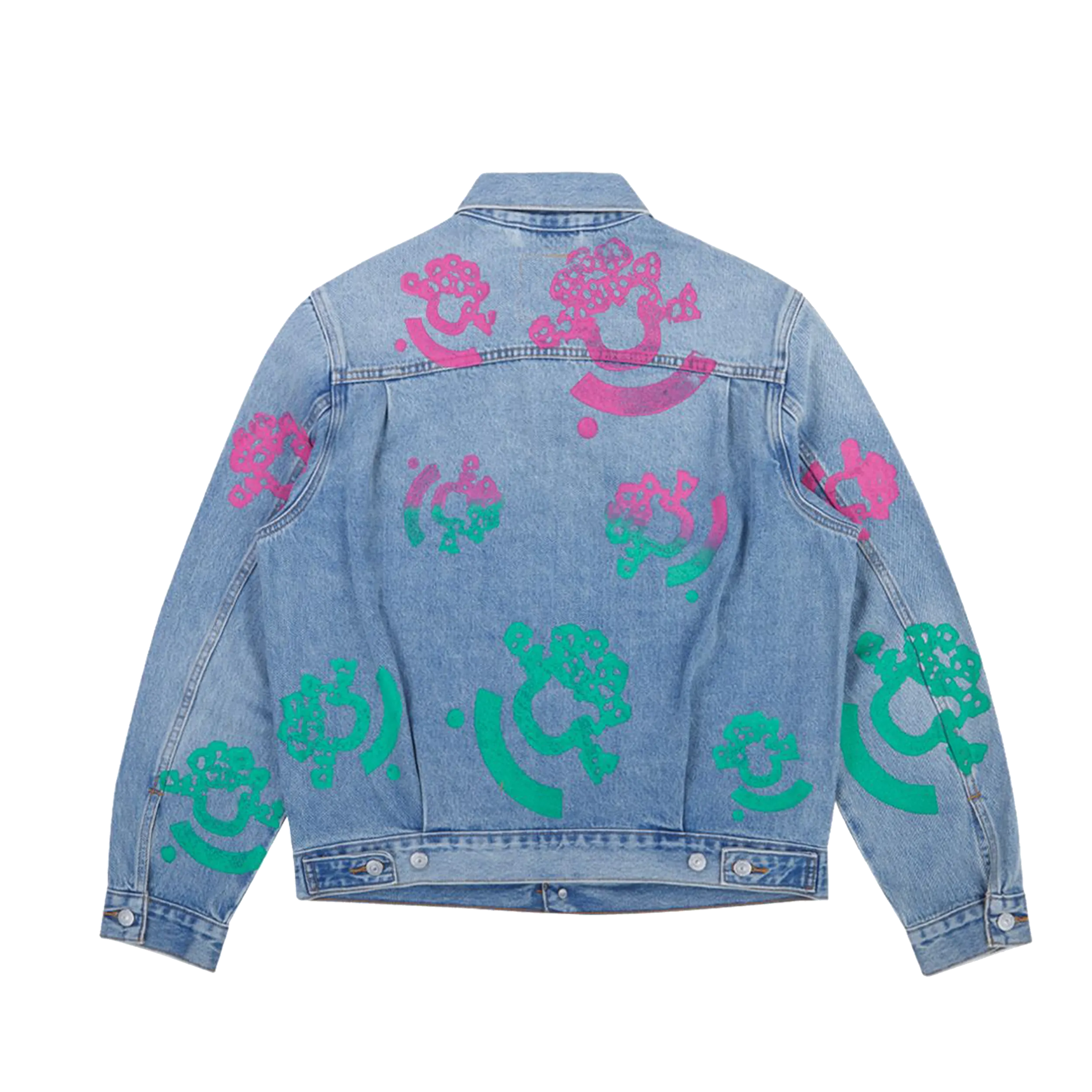 Denim Tears Bstroy Type-2 Denim Jacket Light Wash Pink/Green