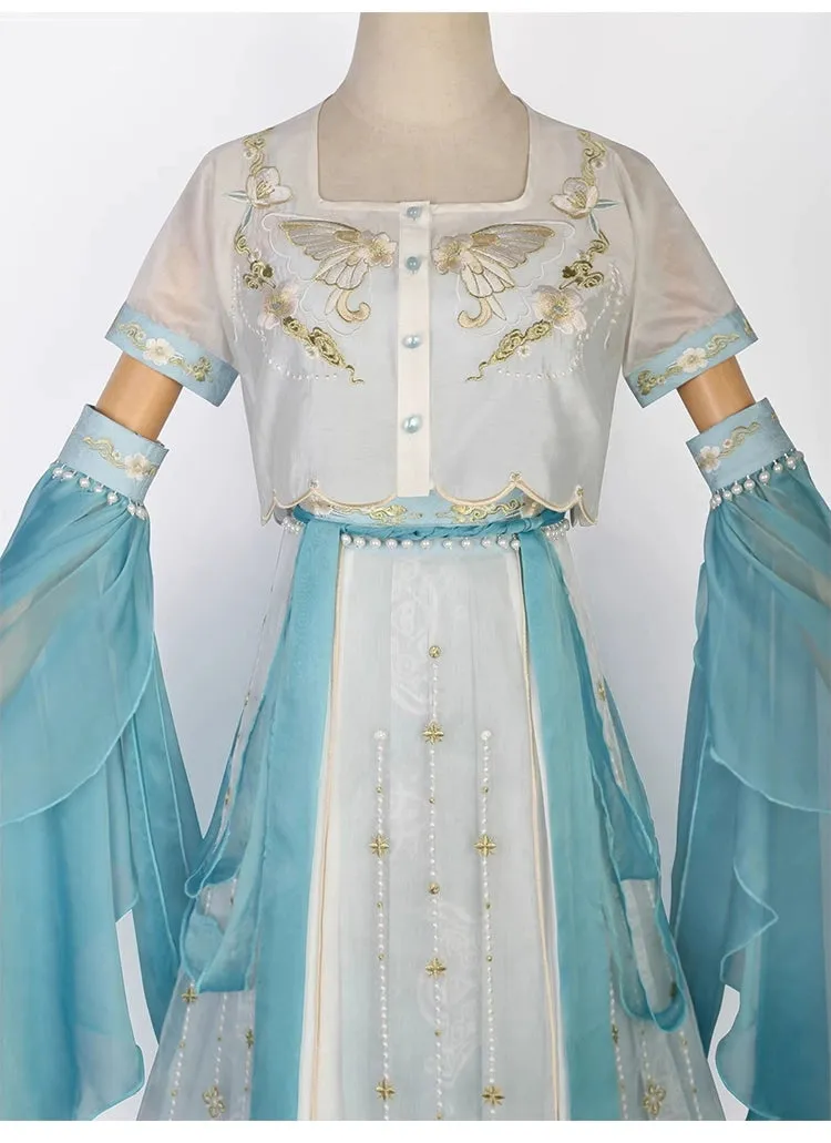 Dunhuang Fairies, Feitian Style Hanfu, Aquamarine 碧水