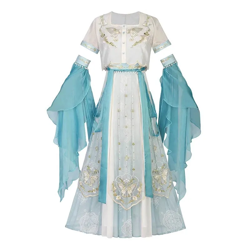 Dunhuang Fairies, Feitian Style Hanfu, Aquamarine 碧水