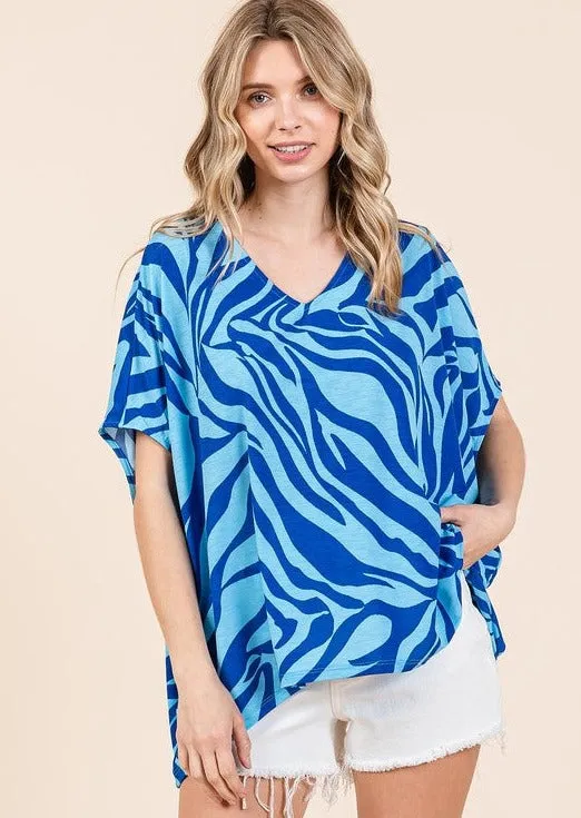 FINAL SALE - Blue Zebra Top