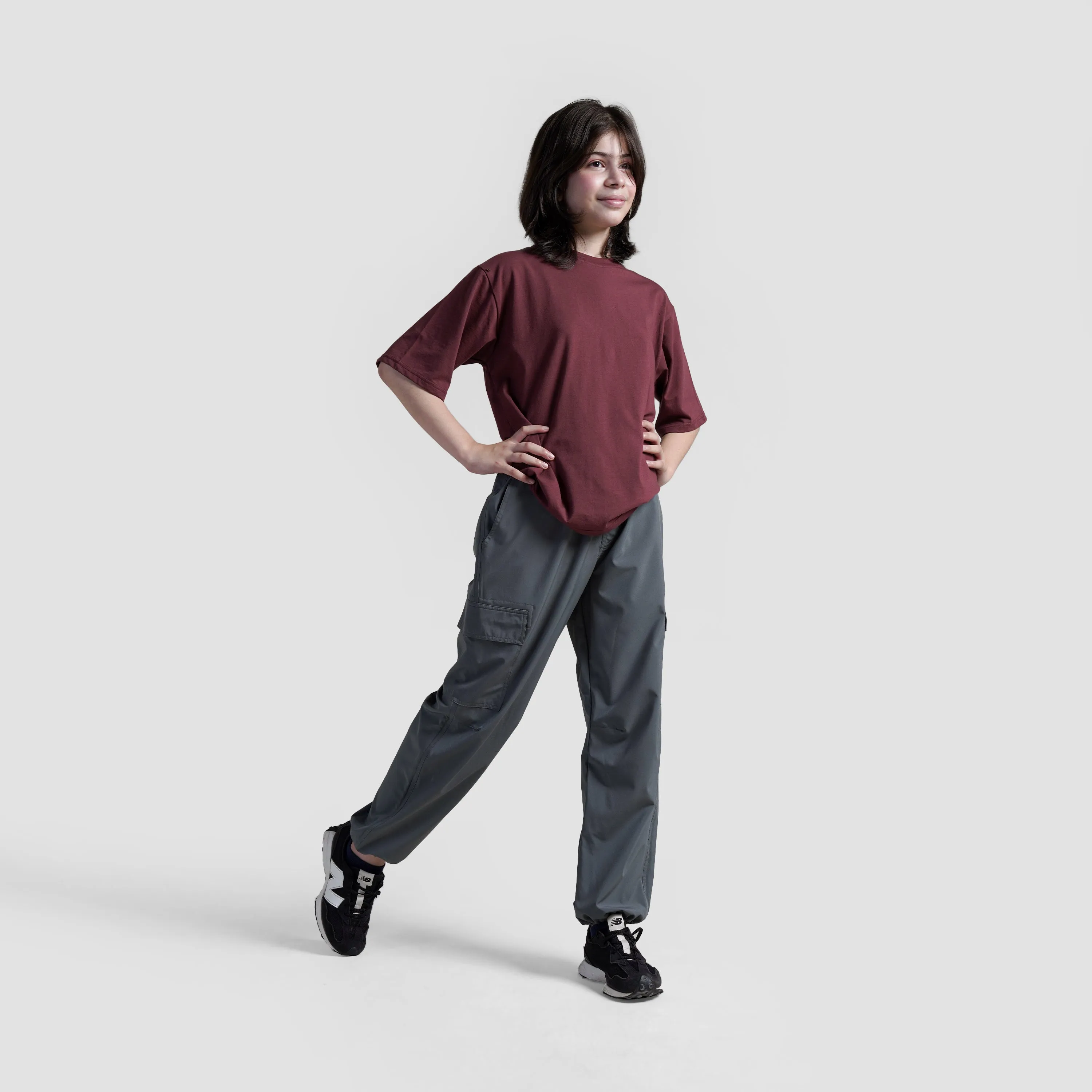 Girl Cargo Pants (Light Grey)