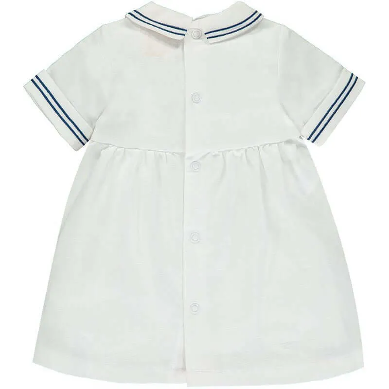 Girls White Woven Sailor Dress