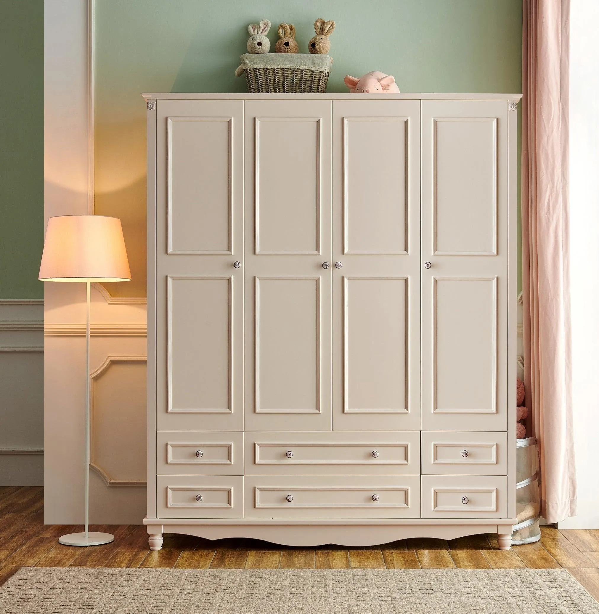 HB Rooms Pure Ivory Wardrobe (266#) - 3 or 4 doors options