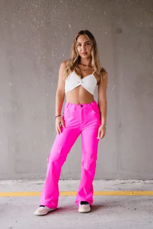 Hot Pink Cinch Cargo Pant