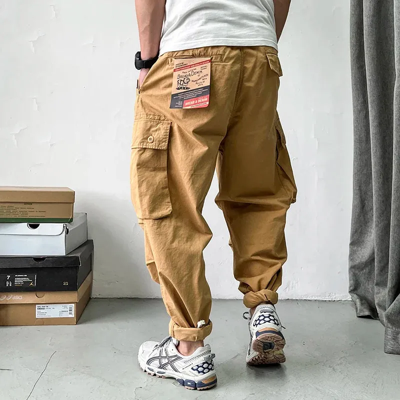 Japanese Streetwear Loose Straight Cargo Pants - Sports Casual Trousers