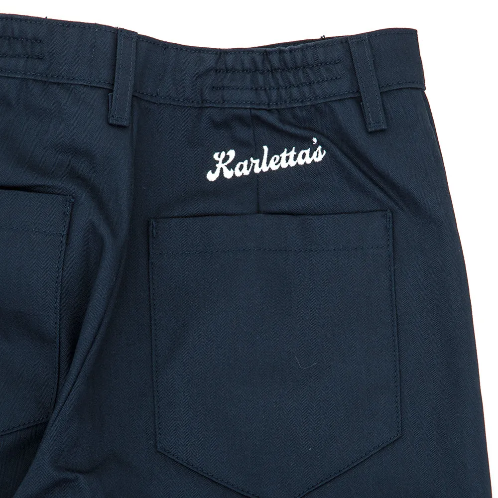 Karletta's Pants (Navy Herringbone) (S )