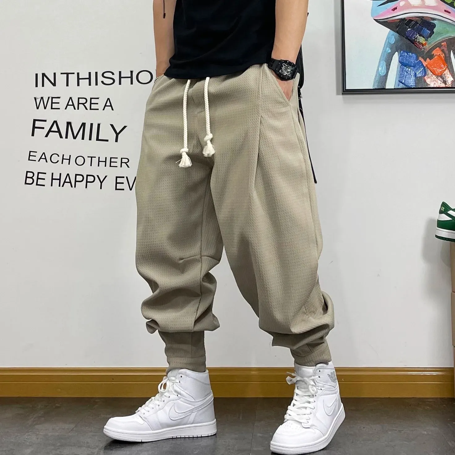 Korean Trendy Oversize Harem Pants Streetwear Jogging Pants Casual Sport Trousers