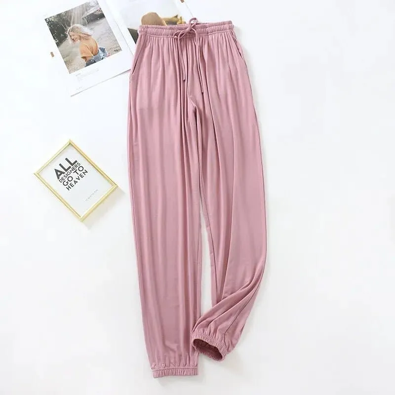 Ladies Summer Lounge Pants | Modal Fabric | Drawstring Closure | Multiple Colors | Sizes: M-XXL