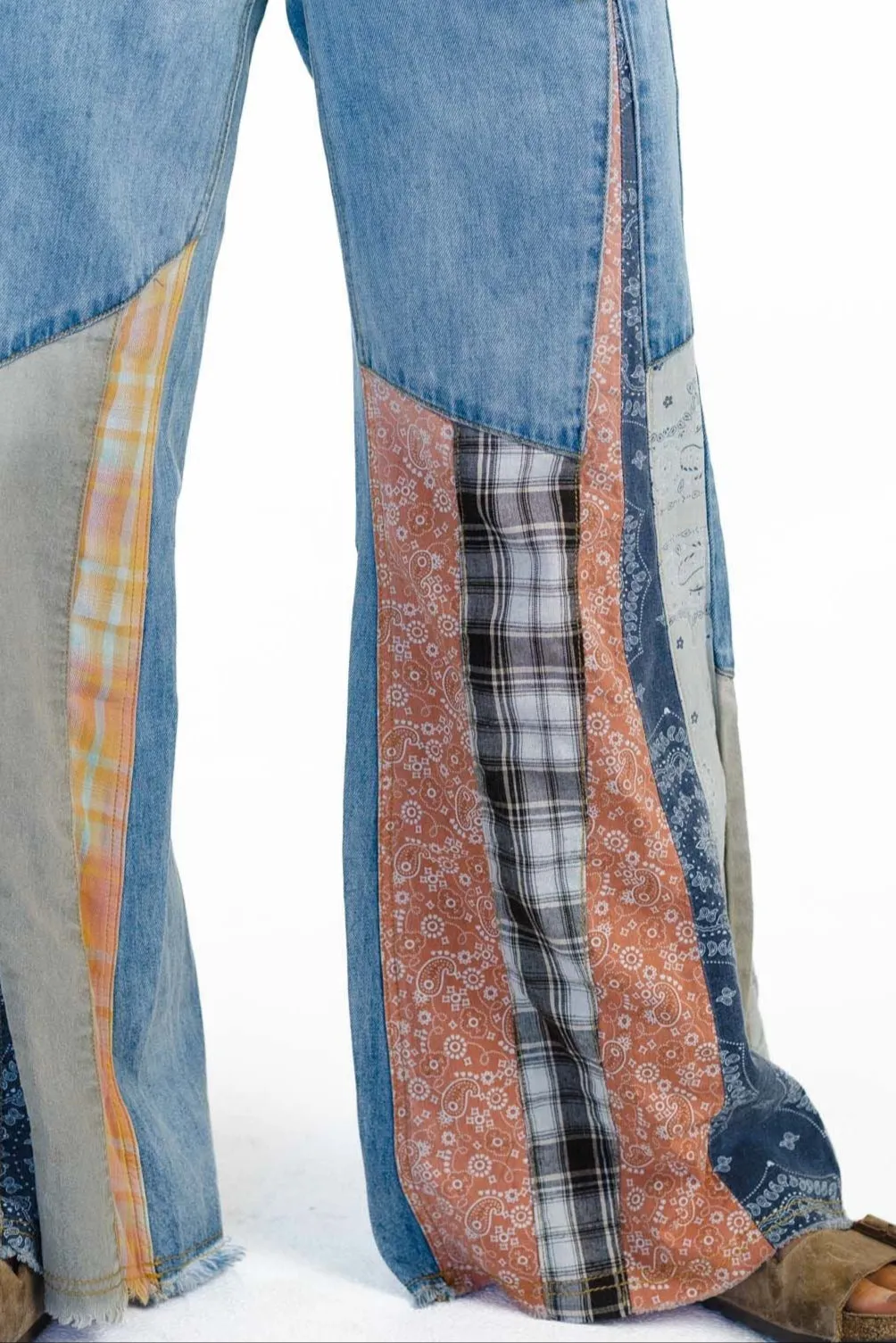 Magnolia Patchwork Jeans - Washed Denim