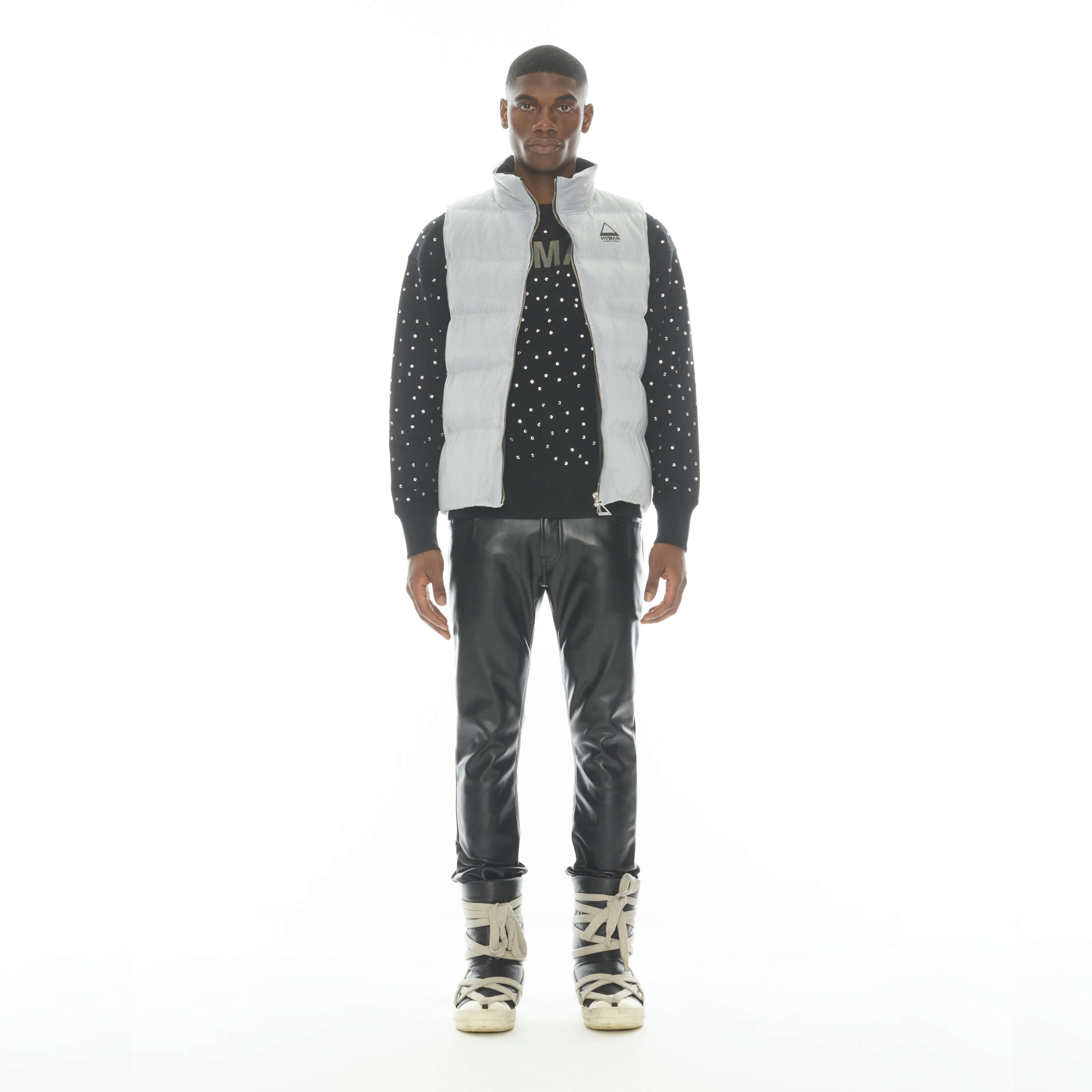 MERO SLIM FIT JEAN IN FAUX LEATHER