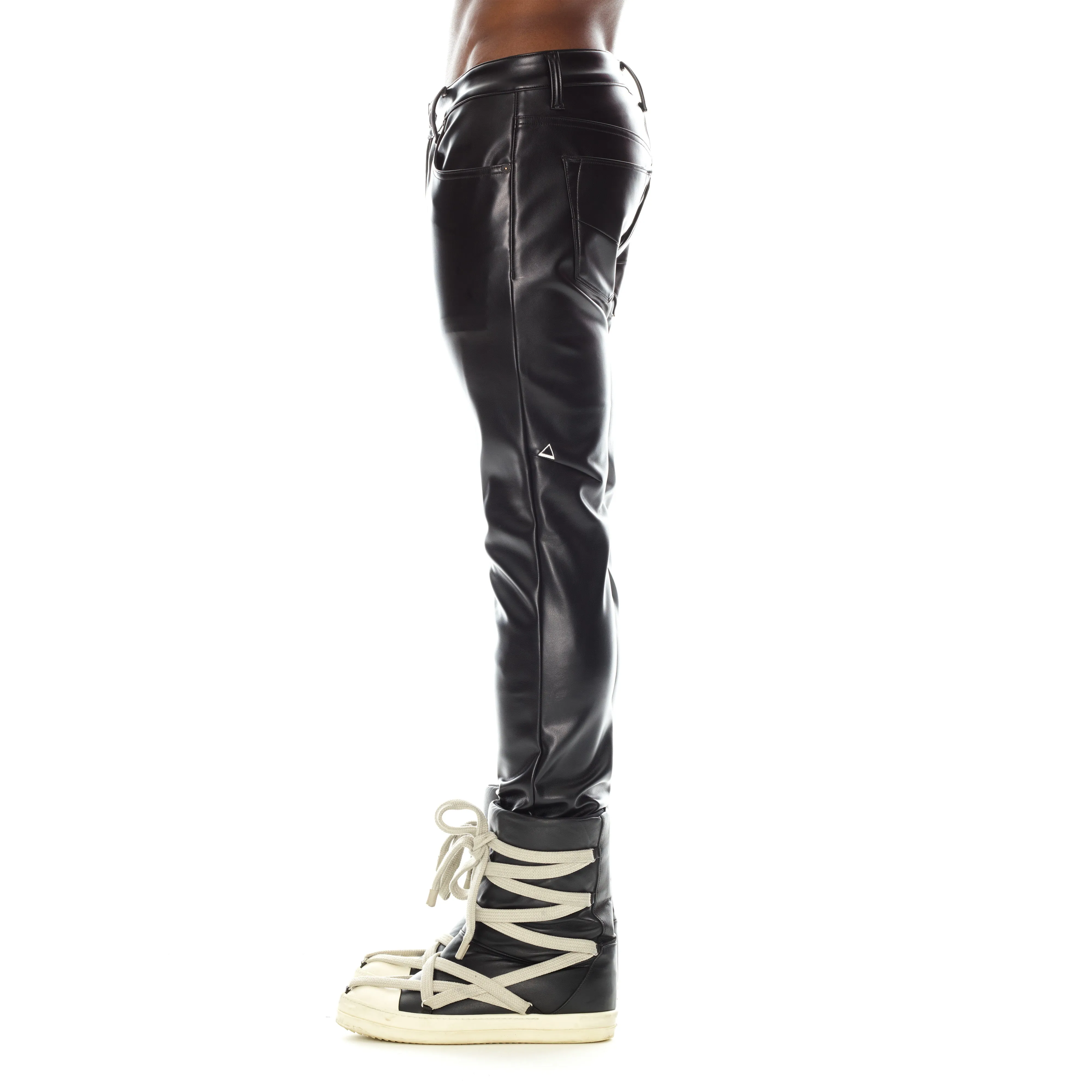 MERO SLIM FIT JEAN IN FAUX LEATHER