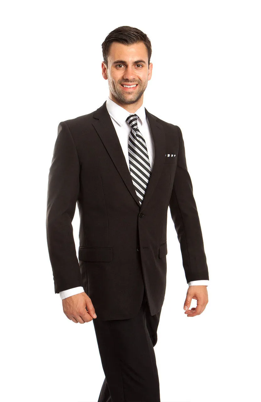 New Vitto Black 2 Piece Modern Fit Suit