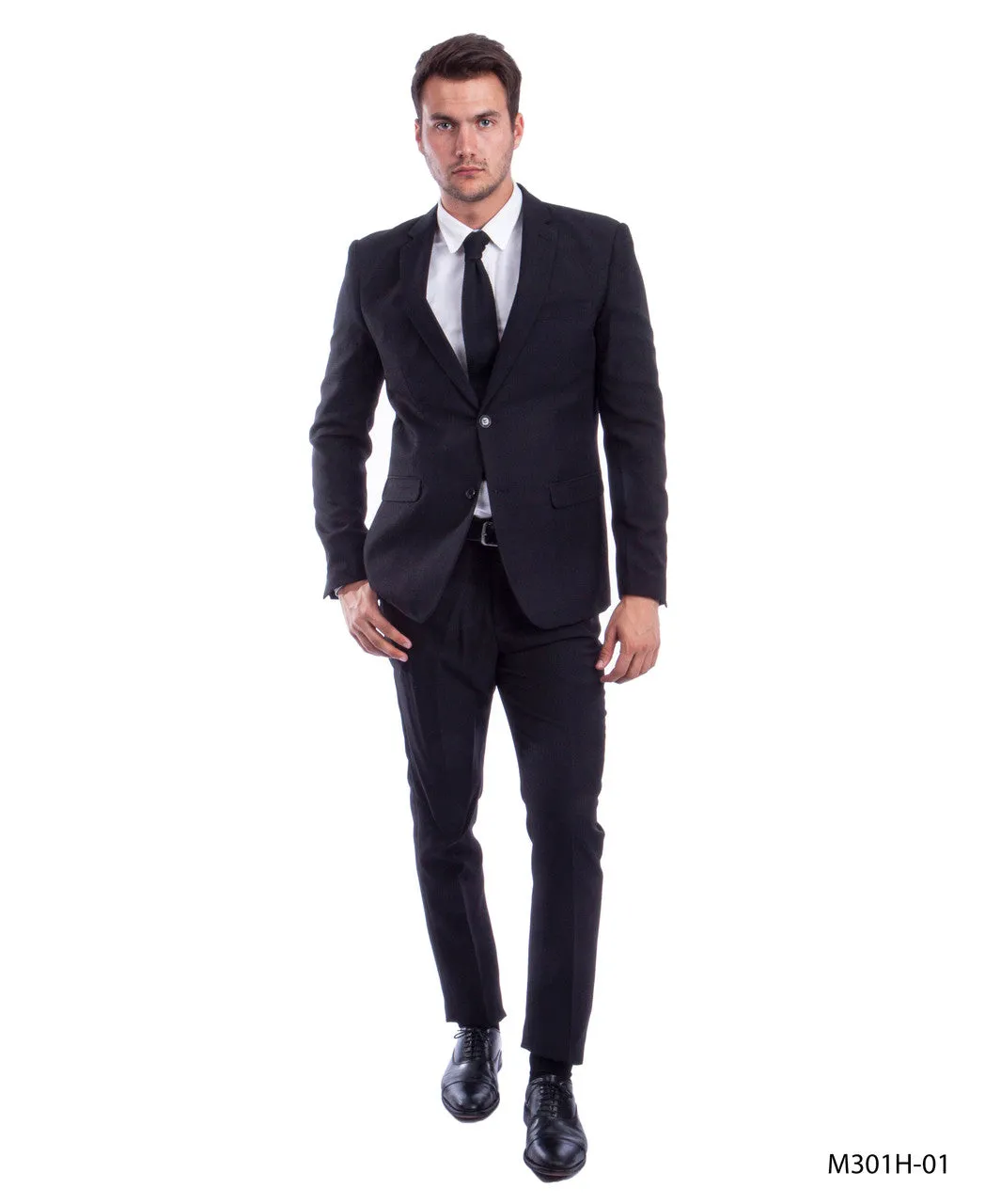 New Vitto Black 2 Piece Modern Fit Suit