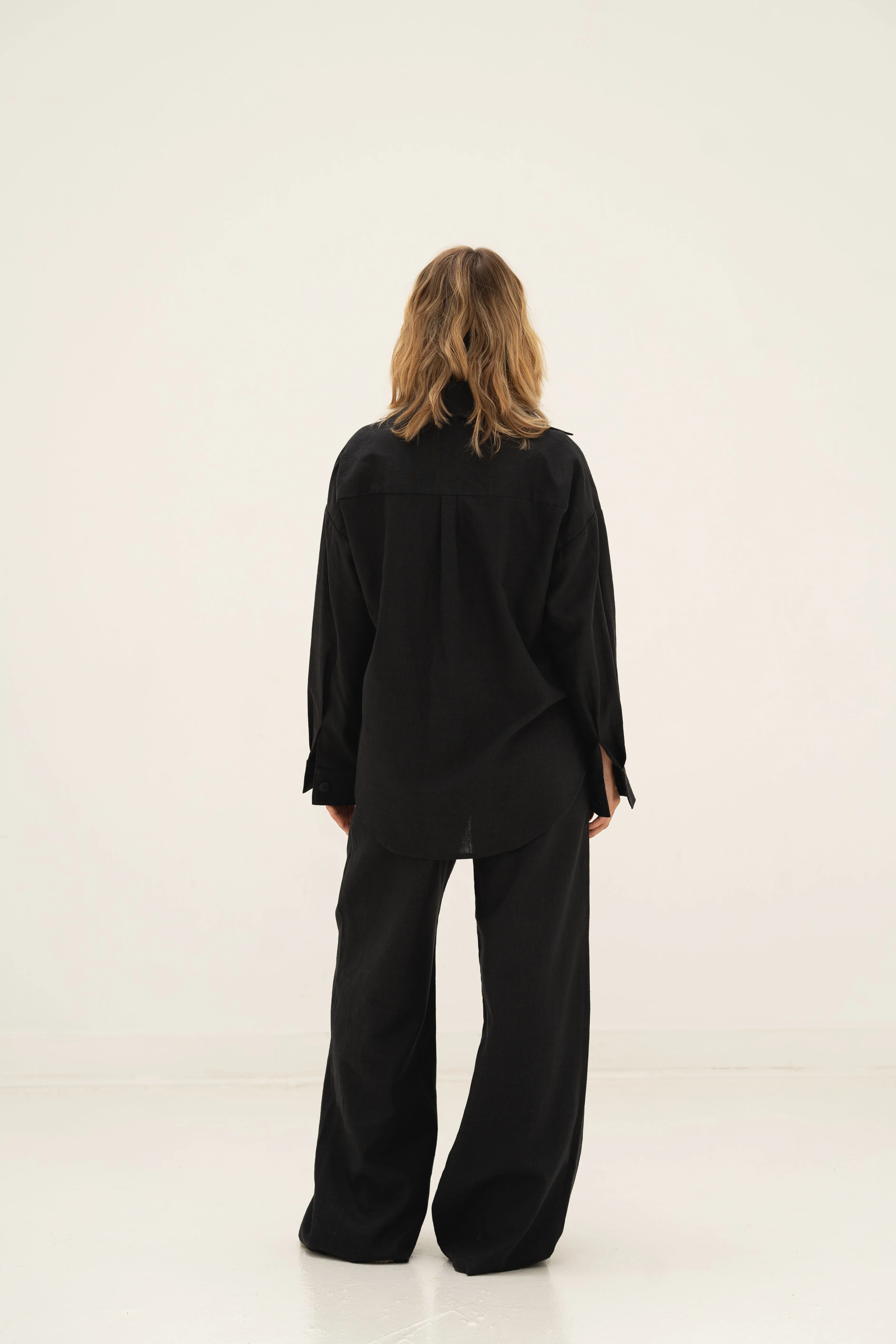 oli linen pants black