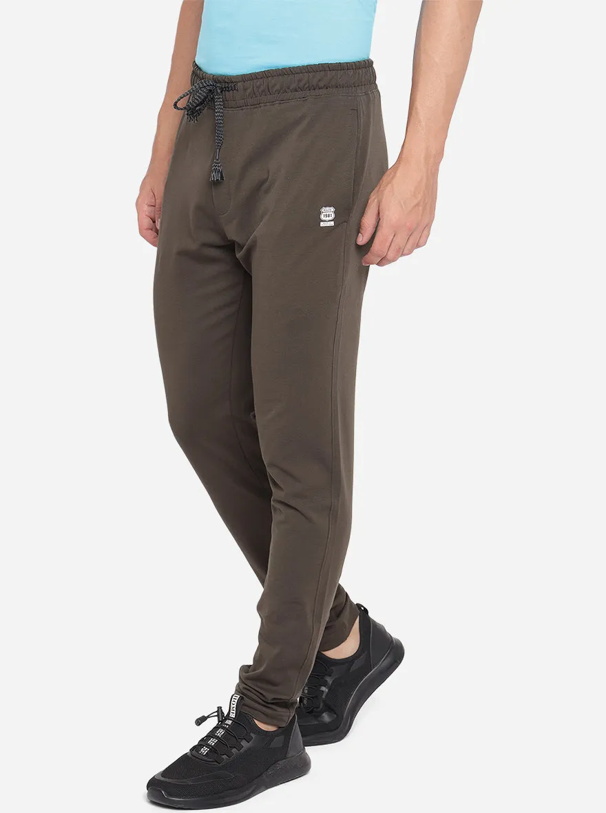 Olive Solid Regular Fit Track Pants | JadeBlue