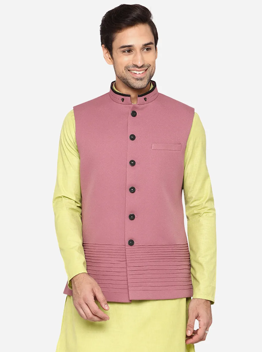 Onion Pink Bandhgala Jacket | JB Studio