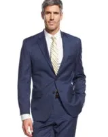 Ralph Lauren 100% Natural Wool Solid Navy Stripe Suit Modern Fit